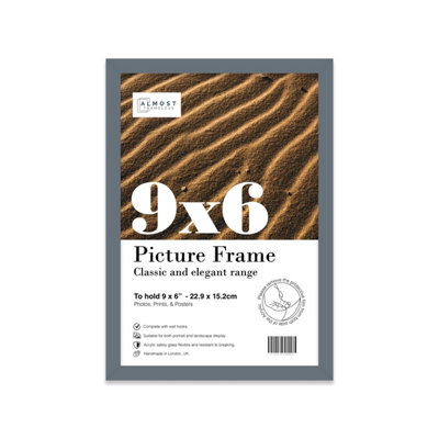 9x6 Grey Picture Frame (22.9 x 15.2cm) Poster, Photo, Artwork, Gallery Wall or Print