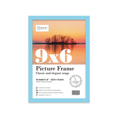 9x6 Light Blue Picture Frame (22.9 x 15.2cm) Poster, Photo, Artwork, Gallery Wall or Print
