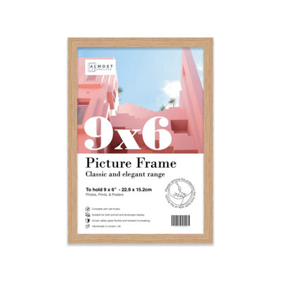 9x6 Oak Picture Frame (22.9 x 15.2cm) Poster, Photo, Artwork, Gallery Wall or Print