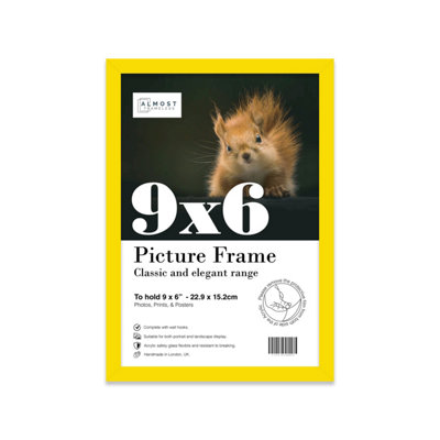 9x6 Yellow Picture Frame (22.9 x 15.2cm) Poster, Photo, Artwork, Gallery Wall or Print