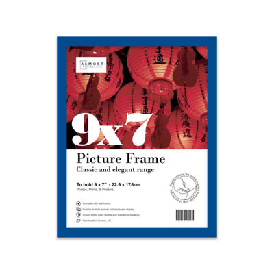 9x7 Blue Picture Frame (17.8 x 22.9cm) Poster, Photo, Artwork, Gallery Wall or Print