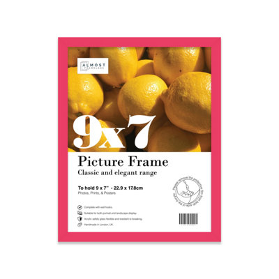 9x7 Bright Pink Picture Frame (17.8 x 22.9cm) Poster, Photo, Artwork ...