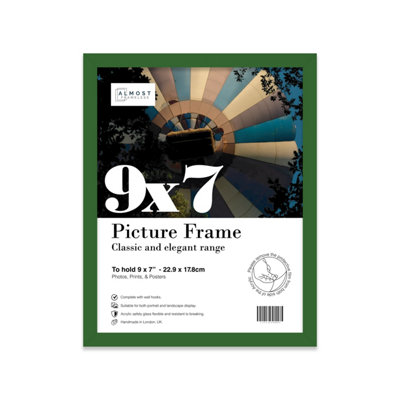 9x7 Green Picture Frame (17.8 x 22.9cm) Poster, Photo, Artwork, Gallery Wall or Print