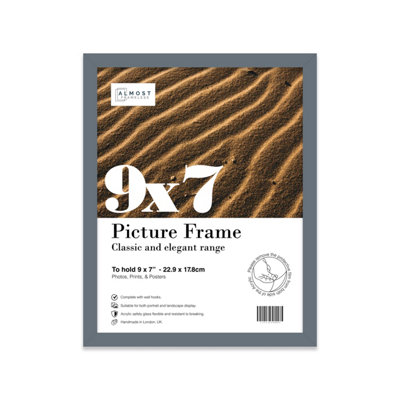 9x7 Grey Picture Frame (17.8 x 22.9cm) Poster, Photo, Artwork, Gallery Wall or Print