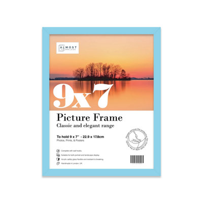 9x7 Light Blue Picture Frame (17.8 x 22.9cm) Poster, Photo, Artwork, Gallery Wall or Print