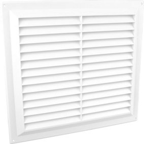 9x9" White Plastic Louvre Air Vent with Flyscreen