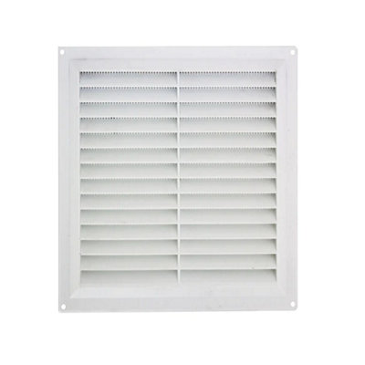9x9" White Plastic Louvre Air Vent with Flyscreen