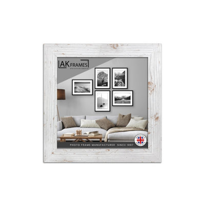 9x9" White Rustic Poster Frame - Modern Picture Frame for Wall Art, Prints and Photos - Durable and Stylish Display Frame