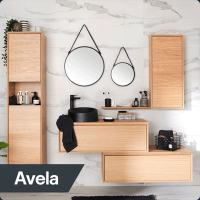 Shop Avela bathroom furniture range.