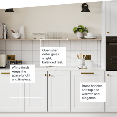 Kitchen featuring dark grey shaker cabinets with a matt finish for a uniform look in any light. Choose from our wide range of handles and clever storage options to complete your look.