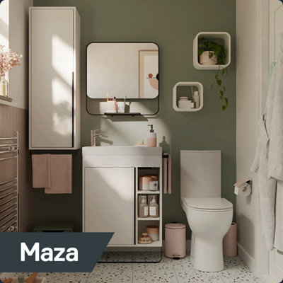 Shop Maza bathroom furniture range.