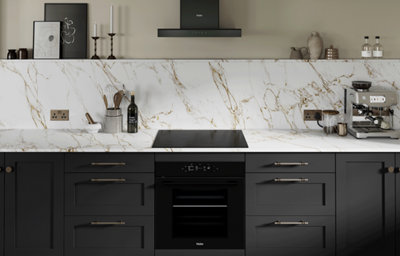 The Tydeman kitchen, featuring shaker style cabinets in matt black.
