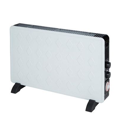 Electric 3000W white turbo convector heater with timer