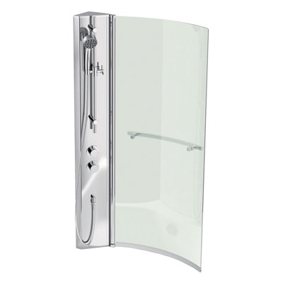 Cooke & Lewis Shower Col & Adelphi Curved Bath Screen