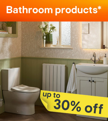 Up to 30% off bathroom products.  Terms & conditions apply, see the *Terms & conditions at the end of the page. Shop now