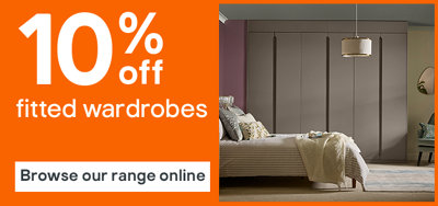 10% off fitted wardrobes. Browse our range online.