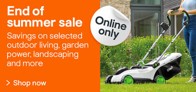 End of summer sale. Savings on selected outdoor living, garden power, landscaping and more. Online only. Shop now.