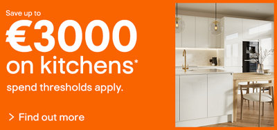 save up to €3000 on kitchens. Spend thresholds apply. Terms and conditions apply. Find out more.