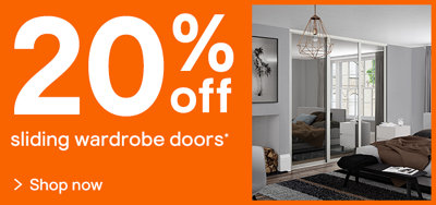 20% off selected sliding wardrobe doors. Terms and conditions apply. Shop now.