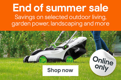 End of summer sale. Savings on selected outdoor living, garden power, landscaping and more. Online only. Shop now.