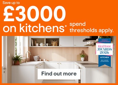Save up to £3000 on kitchens. Spend thresholds apply. Terms & conditions apply, see the *Terms & conditions at the end of the page. Shop now