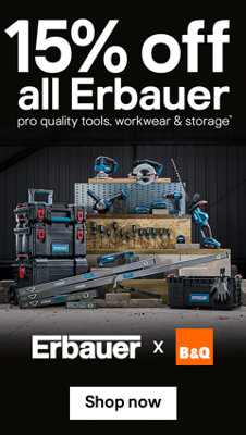 15% off all Erbauer pro quality toolsworkwear & storage. Erbauer by B&Q. Terms & conditions applysee the *Terms & conditions at the end of the page. Shop now