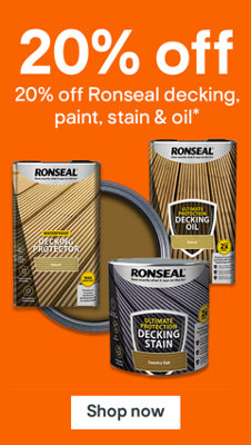 20% off Ronseal decking paint, stain & oil. Shop now