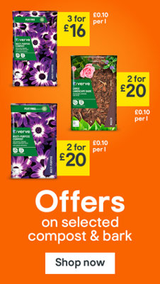 Offers on selected compost and bark. Verve Large Landscape Bark, 2 for £20, £0.10 per litre. Verve Peat-Free Multipurpose Compost, 3 for £16, £0.10 per litre. Shop now.
