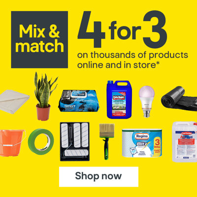 4 for 3 on thousands of products online and in store. Terms & conditions apply, see the *Terms & conditions at the end of the page.