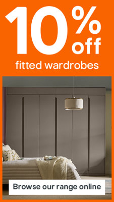 10% off fitted wardrobes. Browse our range online.