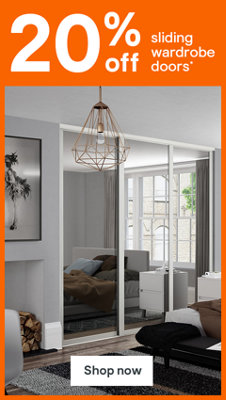 20% off sliding wardrobe doors. Terms & conditions apply, see the *Terms & conditions at the end of the page. Shop now