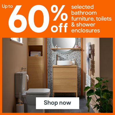 Save up to 60% on bathroom furniture, toilets & shower enclosures. Shop now.