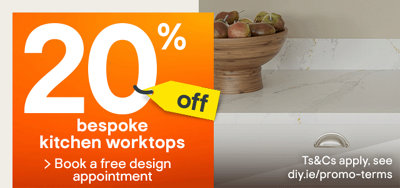 20% off selected bespoke kitchen worktops. Shop now.