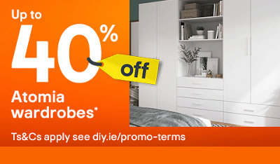 Shop up to 40% off Atomia wardrobes. Includes GoodHome Atomia White Chipboard Bedroom storage unit. Terms & conditions apply, see the *Promotional terms & conditions at the end of the page.
