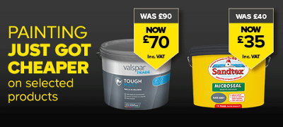 Painting just got cheaper on selected products. Includes Valspar premium walls & ceilings, Ronseal Fencelife Plus, and Leyland walls & ceilings brilliant white matt emulsion. Terms & conditions apply, see the *Promotional terms & conditions at the end of the page. Shop now.