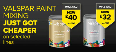 Painting just got cheaper on selected products. Includes Valspar premium walls & ceilings, Ronseal Fencelife Plus, and Leyland walls & ceilings brilliant white matt emulsion. Terms & conditions apply, see the *Promotional terms & conditions at the end of the page. Shop now.