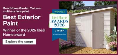 GoodHome Garden Colours Paint. Best Exterior Paint. Winner of the 2026 Ideal Home award. Explore the range.