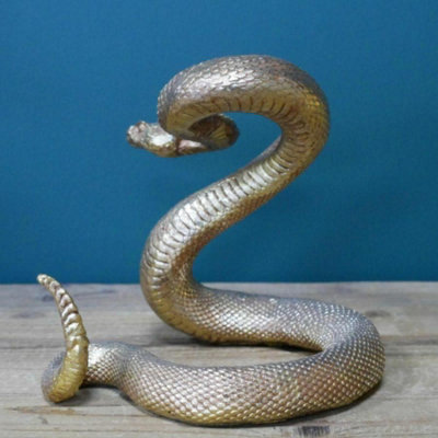 A beautifully detailed, swirled standing snake