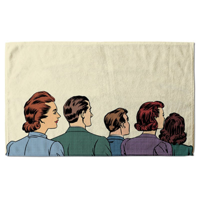 A crowd of spectators stand back retro style pop art (Bath Towel) / Default Title Price Comparisons | Compare The Build