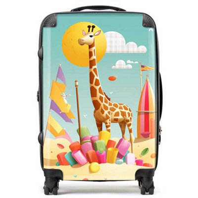 A Giraffe On A Beach Holiday Suitcase - Medium