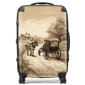A Horse And His Cart Suitcase - Medium