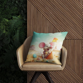 A Mouse On A Beach Holiday Outdoor Cushion 60cm x 60cm