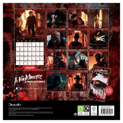 A Nightmare On Elm Street 2025 Square Wall Calendar Multicoloured (30cm ...