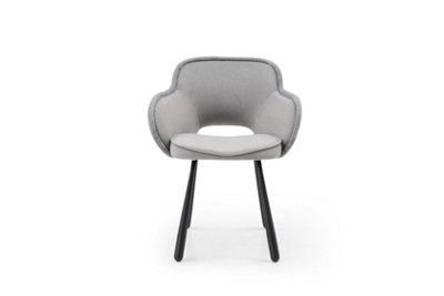 a pair of Claudia Art Deco Dining Chairs in Grey Color