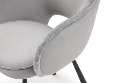 a pair of Claudia Art Deco Dining Chairs in Grey Color