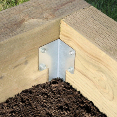 A Perry & Co Raised Bed Steel Spikes Support System Galvanised Silver ...