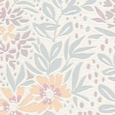 A.S. Création Floral Meadow Wallpaper - Pastel Wildflower Design 791371