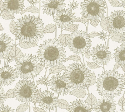 A.S. Création Floral Wallpaper New Life Non-Woven Wallpaper Beige White 376851