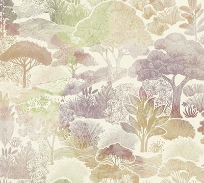 A S Creation Botanical Forest Landscape Wallpaper - Nature Garden Design 791851