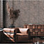 A.S. Creation David Vienna Metallic Black & Copper Industrial Wallpaper 39110-2
